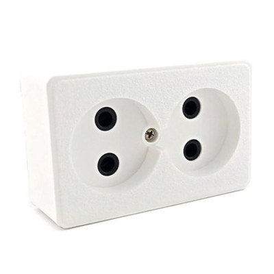 Розетка 2-я зовнішня пласт. (Біла) РА10-У04 / 12шт