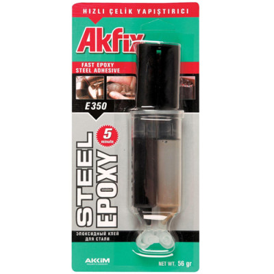 Клей ЕДП для сталі шприц Е350 56гр Акфікс  уп 12шт