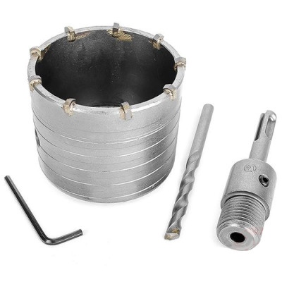 Комплект свердло корон. по бетону 75 мм + перехідник SDS Plus 100мм