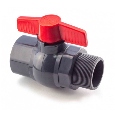 Кран пластиковий 2/15, 1/2 дюйма ВР. НР чорний