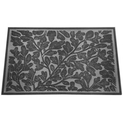 Килимок гумовий придверний 58см*36,5см*0,5см K-116 листочки уп. 10 шт.