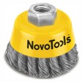 Щітка торцева NovoTools плет. сталь з кільцем, 75мм