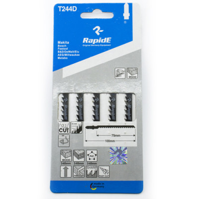 Полотно лобзик Рапід T244D / 75 мм / 4-5,2мм / дерево, ламінат, пластик, епоксидка
