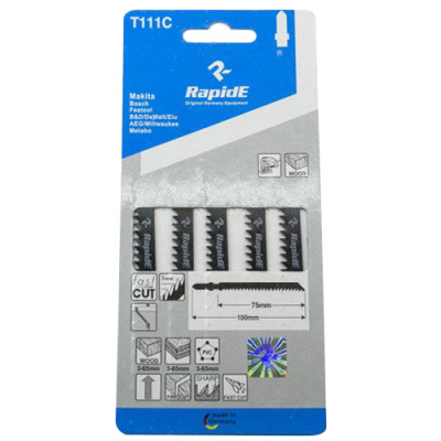 Полотно лобзик Рапід T111C / 75 мм / 3 мм / дерево, ламінат, пластик, епоксидка