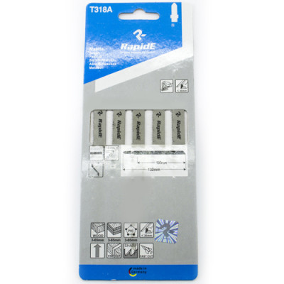 Полотно лобзик Рапід T318A / 105 мм / 1,2 мм / для прямих і швидких різів в тонколистовому металі, профілі і трубах