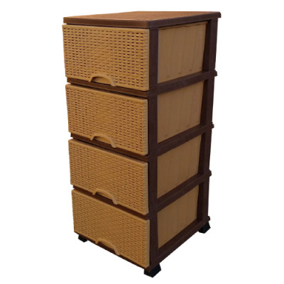 Комод п/е 375*455*900 мм Плетінка  ELIF Бежевий/U296