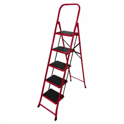 Драбина металева ТЕХНОЛОГ сімейна 5 сходинок з килимком забарвлена 1,24м