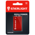 Батар. Enerlight Mega Power 6LR61 Крона лужна (щелочь)  BLI 1/блис.1шт (6LR61)/10шт в кор./