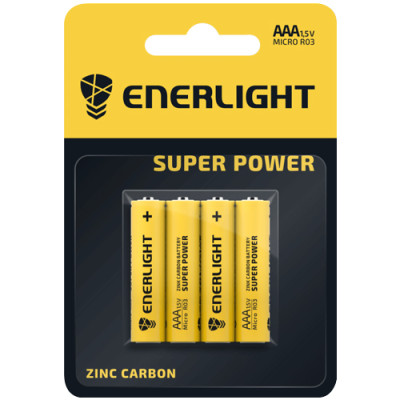 Батар. Enerlight Super Power соль  AAA  BLI4/блістер  4шт (R03)/12шт в кор.