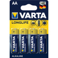 Батар. Varta Longlife AA BLI 4 Alkaline / блістер (4106) блістер/20шт в кор.