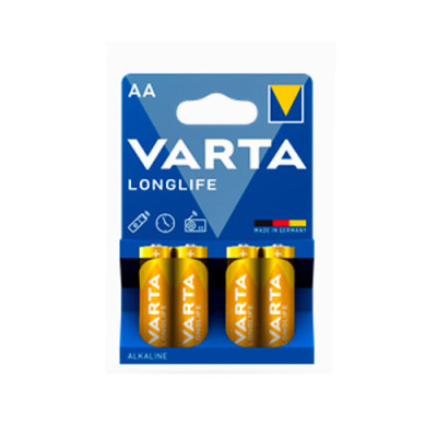 Батар. Varta Longlife AA BLI 4 Alkaline / блістер (4106) блістер/20шт в кор.