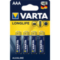 Батар. Varta Longlife AAA BLI 4 Alkaline / (4103 - 4шт) блістер/10шт в кор.