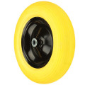 Колесо лите поліуретан 3,5*8 (арт 01-003/01-008) жовте диск чорний o/d=20 втулка 90мм