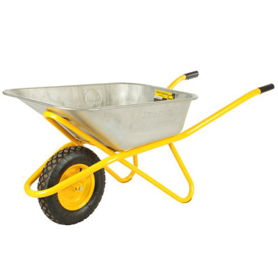 Тачка Будмонстр /1 колесо пневмо 4*8 85л г/п-200кг кузов оц. рама жовта