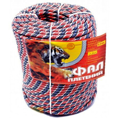 Фал-канат плетений  д. 6 мм/ 100м (розрив 550кг)