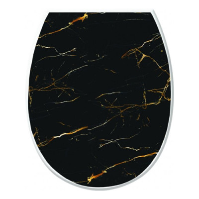 Сидіння для унітазу пластик ELIF Чорний мармур /U372