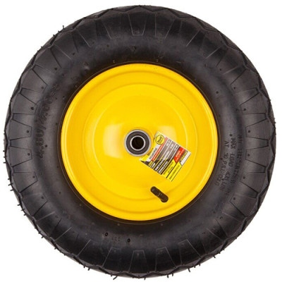 Колесо пневмо 4,0*8 (арт 01-077) чорне диск жовтий о/d=16 втулка 105мм