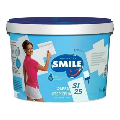 Фарба SI-25 інтер`єрна 100циклів 14кг 10л Smile Україна