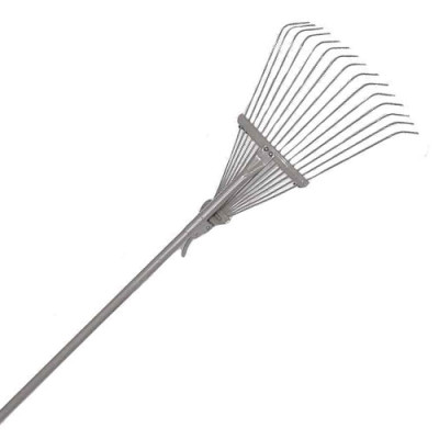 Граблі віялові розсувні з ручкою сірі / уп 25шт