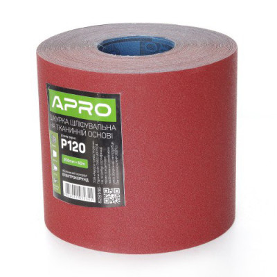 Наждачка тканина водостійка 200мм*50м Р120 Апро коричневий