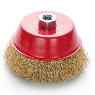 Щітка торцева ЛАТУННИЙ дріт 100мм(УШМ) 830427 (APRO)