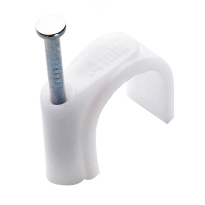 Скоба для дроту (у пакеті) кругла 16мм БІЛА Апро (100шт в уп)