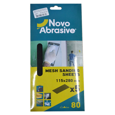 Шліфувальна сітка NovoAbrasive P60, 115мм*280мм  (уп.5 шт) Шліфувальна сітка NovoAbrasive P60, 115мм*280мм  (уп.5 шт)