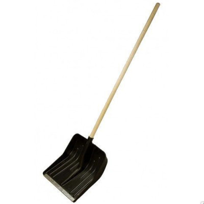 Лопата для снігу пластик з держаком  сіра/чорна ширина 45см