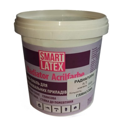 Фарба-емаль SMART LATEX Універсал. (Для радіатор.) 0,75 кг / 6шт