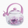 Чайник емаль 2,2л зі свистком PINK HANDLE Орхідея ZAUBERG /FT7 5/L
