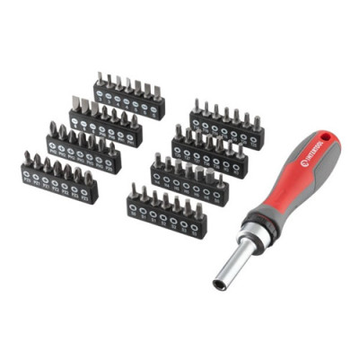 Викрутка реверсивна з комплектом насадок 57 од. Інтертул