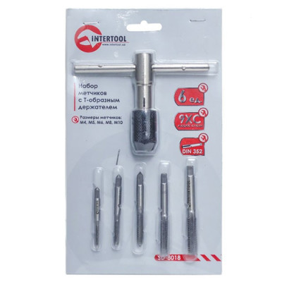 Набір мітчиків 6од., Т-образний тримач (М4-М10) Інтертул