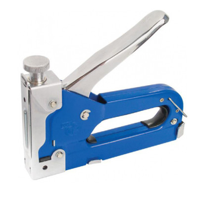 Степлер - пістолет / 4мм- 14 мм / Синій з ручкою /12шт в уп/