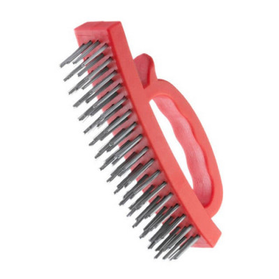 Щітка ручна для зачистки іржі 165мм,пл.корпус,ст.дріт Щітка ручна для зачистки іржі 165мм,пл.корпус,ст.дріт