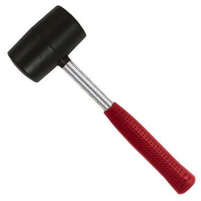 Киянка гумова 450г 60мм чорна гума, металева ручка