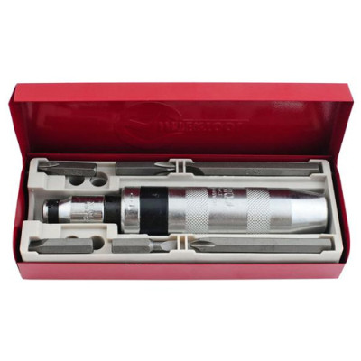 Викрутка ударна з комплектом насадок 6 од червона