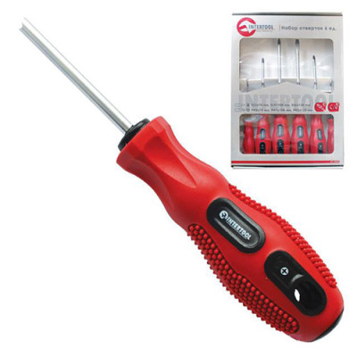 Набір викруток 6 од. (SL 3 x 75, SL 5 х 100, SL 6 х 125, PH 0 х75, РН 1 х 100, РП 2 х 125) Cr-V, Ergo-design