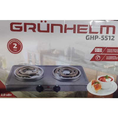 Електроплитка 2кВт ( 2кон. спіраль)широкий тен GRUNHELM GHP-5512 гарантія 1 рік