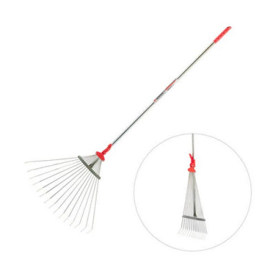 Граблі віялові 15 прутів, метал рукоятка, регул. ширини робочої поверхні (20-65см). /20шт в уп/