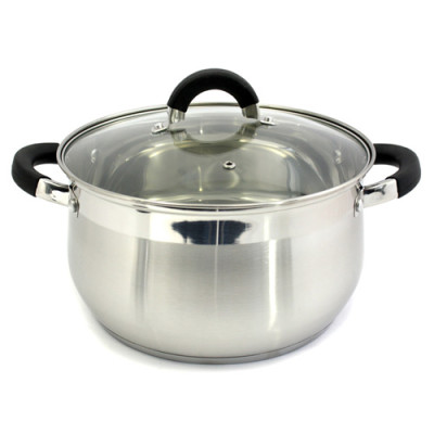 Каструля нерж.сфер. 4л.,ск. кришка BLACK / ZB-4В