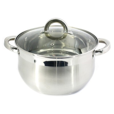 Каструля нерж.сфер. 5л.,ск. кришка / ZB-5S