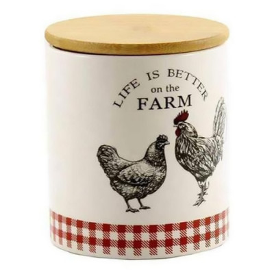 Банка керам 350мл з дер.кришкою Ферма /ZFA471S/FM