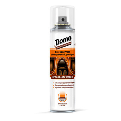 Дезодорант для взуття універсал., профілактичний, DOMO. 150мл. /уп 20шт Дезодорант для взуття універсал., профілактичний, DOMO. 150мл. /уп 20шт