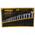 Набір ключів рожково-накидних 15шт. 6-19,22мм Cr-V чохол Сила-Інструмент