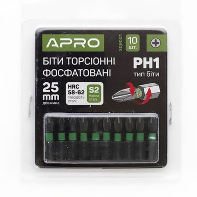 Біта Апро 25мм PH1 ударна торсіонна, уп. 10шт