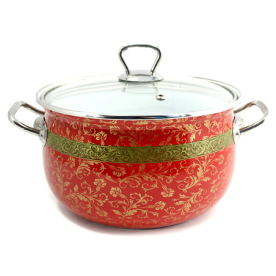 Каструля емаль 4,0л/20см кришка скло 