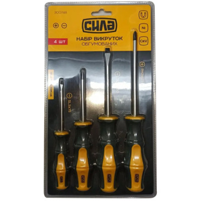 Набір викруток двокомпонентних 4 од.,Cr-V Сила-Інструмент