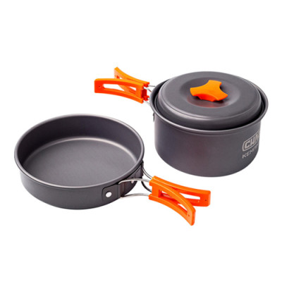 Набір алюм.посуди туристичний (каструля 145*70мм;сковорода 150*35мм) Сила Кемпінг