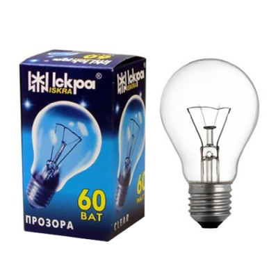 Лампа розжарювання 60Вт Е27 ІСКРА/Індив. упаковка 660L,PS45 /100шт/ Лампа розжарювання 60Вт Е27 ІСКРА/Індив. упаковка 660L,PS45 /100шт/