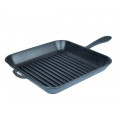 Сковорода чавун лита прямокутна 280*280*40 (гриль) з металевою ручкою MRgrill